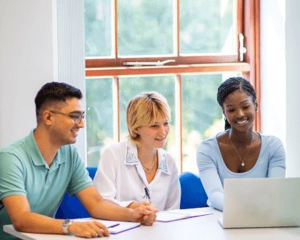 Early Talent team members on a meeting